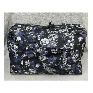 Vera Bradley Black Floral Packable Travel Tote NWT #69037